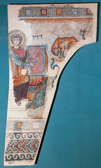Re Davide come Orfeo in un mosaico della sinagoga da Unbekannt Unbekannt